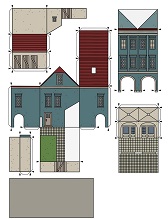 ocuklar iin hazr ev model maketi ablonu, paper craft model house